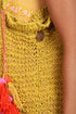 Hand knitted bag in linen yarn with inside pockets